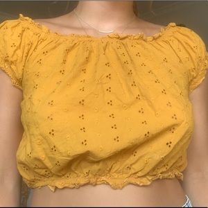 Cropped yellow blouse